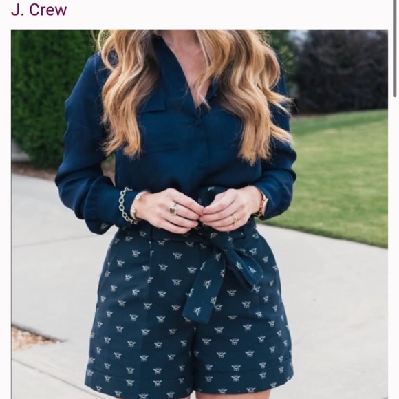 J Crew  embroidered bee shorts size 4 - Picture 4 of 5
